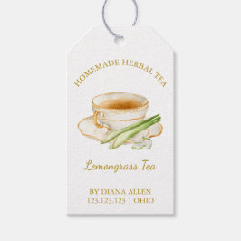 Eenvoudige citroengras theehanglabel cadeaulabel