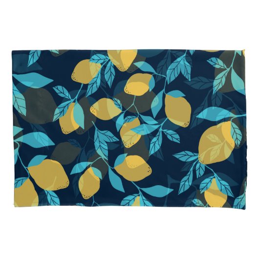 Eenvoudige citrus: citroenen op blauw. kussensloop (Voorkant)