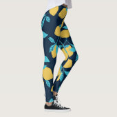 Eenvoudige citrus: citroenen op blauw. leggings (Rechts)