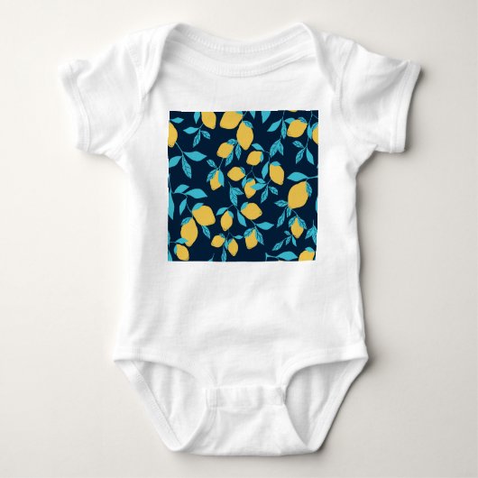 Eenvoudige citrus: citroenen op blauw. romper (Voorkant)