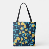 Eenvoudige citrus: citroenen op blauw. tote bag (Achterkant)