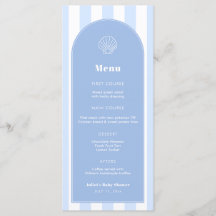 Eenvoudige Clam Shell Blauwe en Witte Kust Bruilof