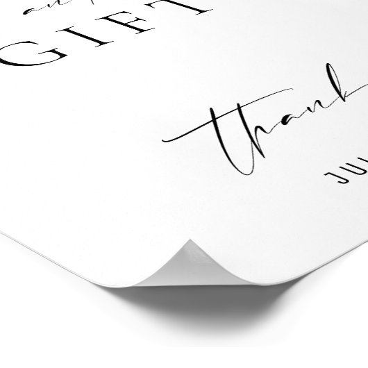 Eenvoudige Classic Black en White Kaarten en cadea Poster (Hoek)