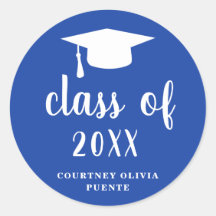 Eenvoudige Classic Blue en White Gradup Cap