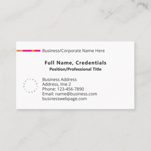 Eenvoudige Classic Business Corporate Logo Roze Si Visitekaartje (Voorkant)