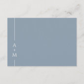 Eenvoudige Classic Dusty Blue Monogram Details QR- Informatiekaartje (Achterkant)