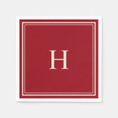 Eenvoudige Classic Elegant Cranberry Rood met Mono Servet (Voorkant)