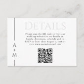 Eenvoudige Classic Elegant Monogram Details QR-cod Informatiekaartje (Voorkant)
