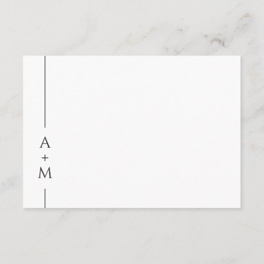 Eenvoudige Classic Elegant Monogram Details QR-cod Informatiekaartje (Achterkant)