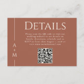 Eenvoudige Classic Elegant Monogram Details QR-cod Informatiekaartje (Voorkant)