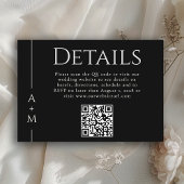 Eenvoudige Classic Elegant Monogram Details QR-cod Informatiekaartje