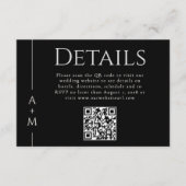 Eenvoudige Classic Elegant Monogram Details QR-cod Informatiekaartje (Voorkant)