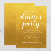 Eenvoudige Classic Gold Dinner Party voor grafisch Kaart (Voorkant / Achterkant)