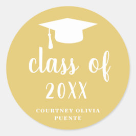 Eenvoudige 'Classic Gold' en 'White Gradup' Ronde Sticker