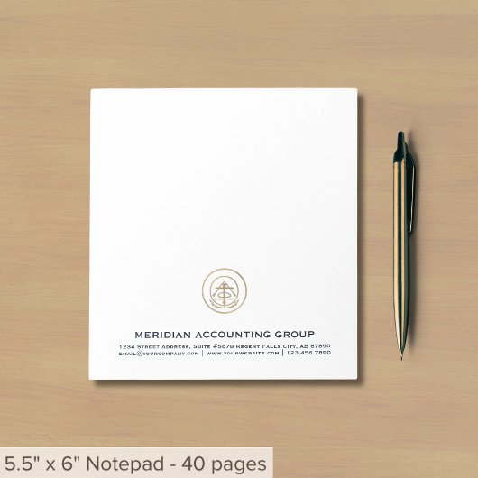 Eenvoudige Classic Gold Seal Logo Zakelijk Notitie Notitieblok