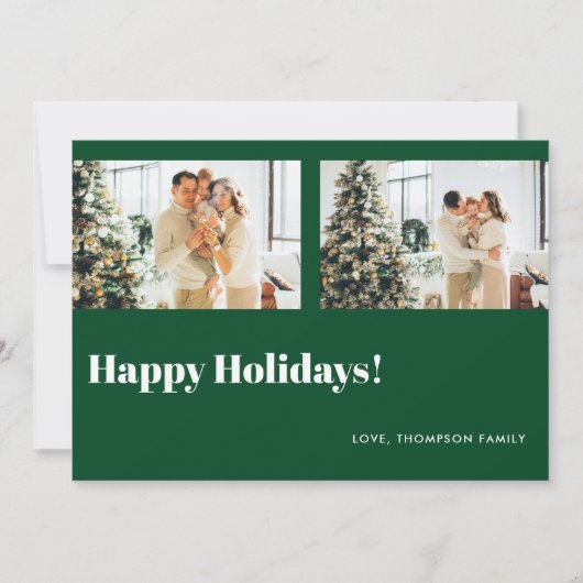 Eenvoudige Classic Green Prettige feestdagen Feestdagenkaart (Voorkant)