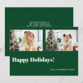 Eenvoudige Classic Green Prettige feestdagen Feestdagenkaart (Voorkant / Achterkant)