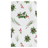 Eenvoudige 'Classic Holly Berry' Waterverf kerst Klein Cadeauzakje (Achterkant)