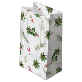 Eenvoudige 'Classic Holly Berry' Waterverf kerst Klein Cadeauzakje (Achterkant Gekanteld)