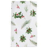 Eenvoudige 'Classic Holly Berry' Waterverf kerst Klein Cadeauzakje (Voorkant)