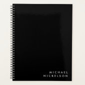 Eenvoudige Classic Masculine | Naam op zwart Planner (Voorkant)