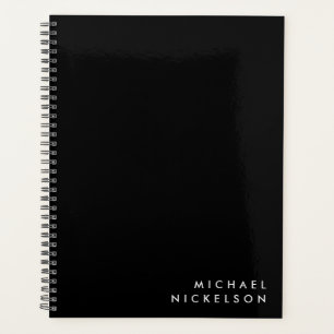 Eenvoudige Classic Masculine Naam op zwart Planner