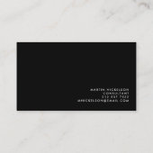 Eenvoudige Classic Masculine | Naam op zwart Visitekaartje (Achterkant)