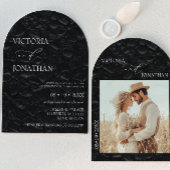 Eenvoudige Classic Minimal Black Elegant Wedding Kaart