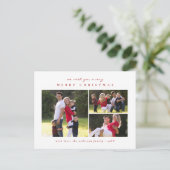 Eenvoudige Classic Minimal Merry Christmas Red 3 F Feestdagenkaart (Staand voorkant)