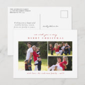 Eenvoudige Classic Minimal Merry Christmas Red 3 F Feestdagenkaart (Voorkant / Achterkant)