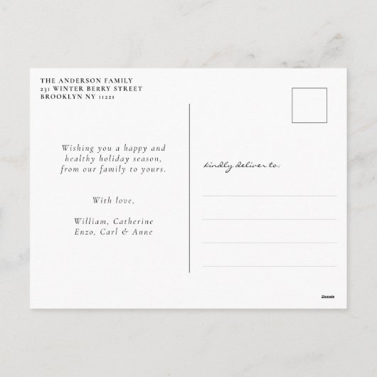 Eenvoudige Classic Minimal Merry Christmas Red 3 F Feestdagenkaart (Achterkant)