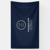 Eenvoudige Classic Navy Blue Thema Custom Logo Bra Spandoek (Verticaal)