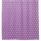 Eenvoudige Classic Polka Dot Chic Paarse en Wit Douchegordijn (Voorkant)