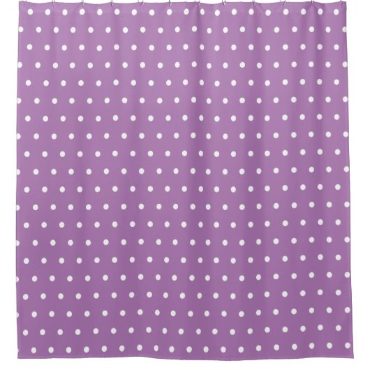 Eenvoudige Classic Polka Dot Chic Paarse en Wit Douchegordijn (Voorkant)
