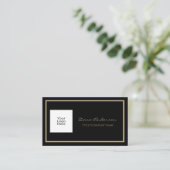 Eenvoudige Classic QR-code Zwart en Tan Visitekaar Visitekaartje (Staand voorkant)