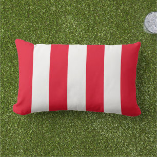 Eenvoudige Classic Red Cabana Stripes Buitenkussen