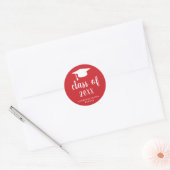 Eenvoudige Classic Red en White Gradup Ronde Sticker (Envelop)