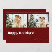 Eenvoudige Classic Red Prettige feestdagen Feestdagenkaart (Voorkant / Achterkant)