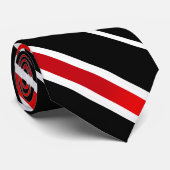 Eenvoudige Classic Red White en Black Diagonal Str Stropdas (Opgerold)