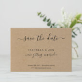 Eenvoudige Classic Save the Date Kraft Paper Aankondiging (Staand voorkant)