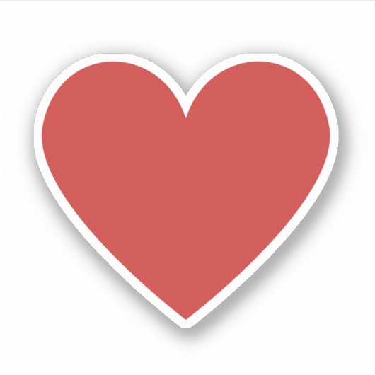 Eenvoudige Classic Schattige Groot Rood Hart Sticker (Voorkant)