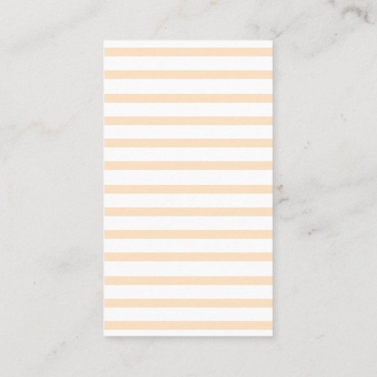 Eenvoudige Classic Stripes Minimalistische Crème Visitekaartje (Achterkant)