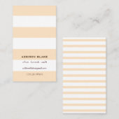 Eenvoudige Classic Stripes Minimalistische Crème Visitekaartje (Voorkant / Achterkant)
