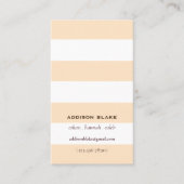 Eenvoudige Classic Stripes Minimalistische Crème Visitekaartje (Voorkant)