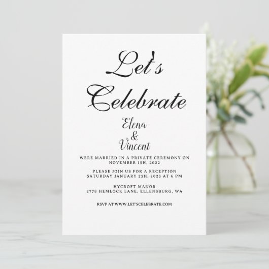 Eenvoudige CLASSIC-trouwuitnodigingskaart Kaart (Staand voorkant)