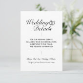 Eenvoudige Classic Wedding Details Enclosure Kaart (Staand voorkant)