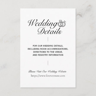 Eenvoudige Classic Wedding Details Enclosure Kaart