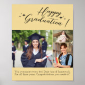 Eenvoudige Classic Yellow Paper Happy Afstuderen D Poster (Voorkant)