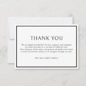 Eenvoudige Classic Zwart Lijst Begrafenissympathie Bedankkaart (Voorkant)