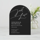 Eenvoudige Classic Zwart Wit Niets Fancy bruiloft Kaart (Staand voorkant)